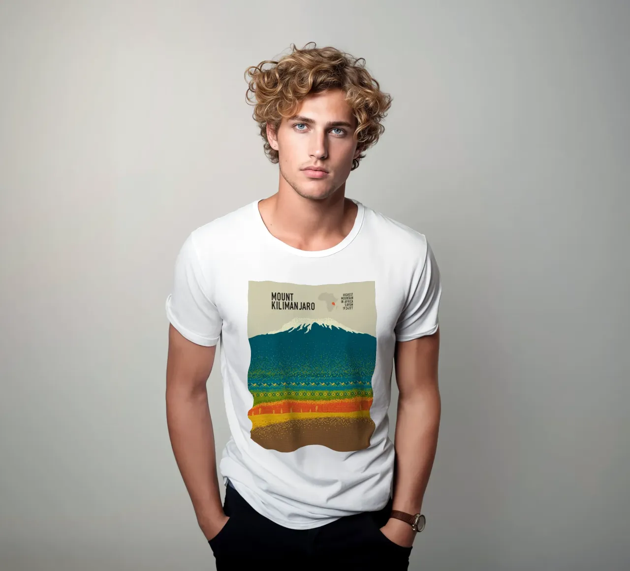 Monte Kilimangiaro t-shirt da The Printed Sparrow