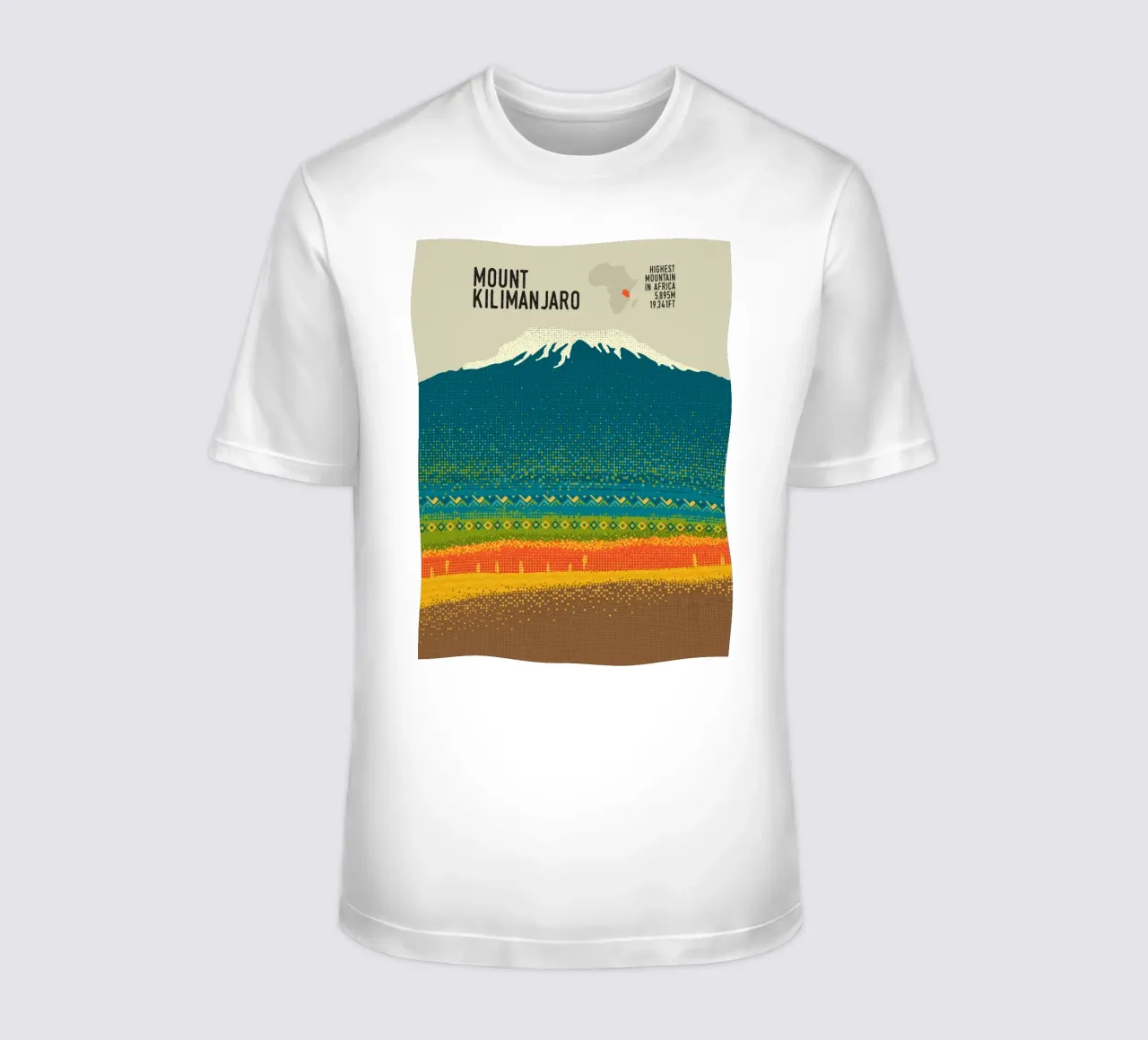 Monte Kilimangiaro t-shirt da The Printed Sparrow