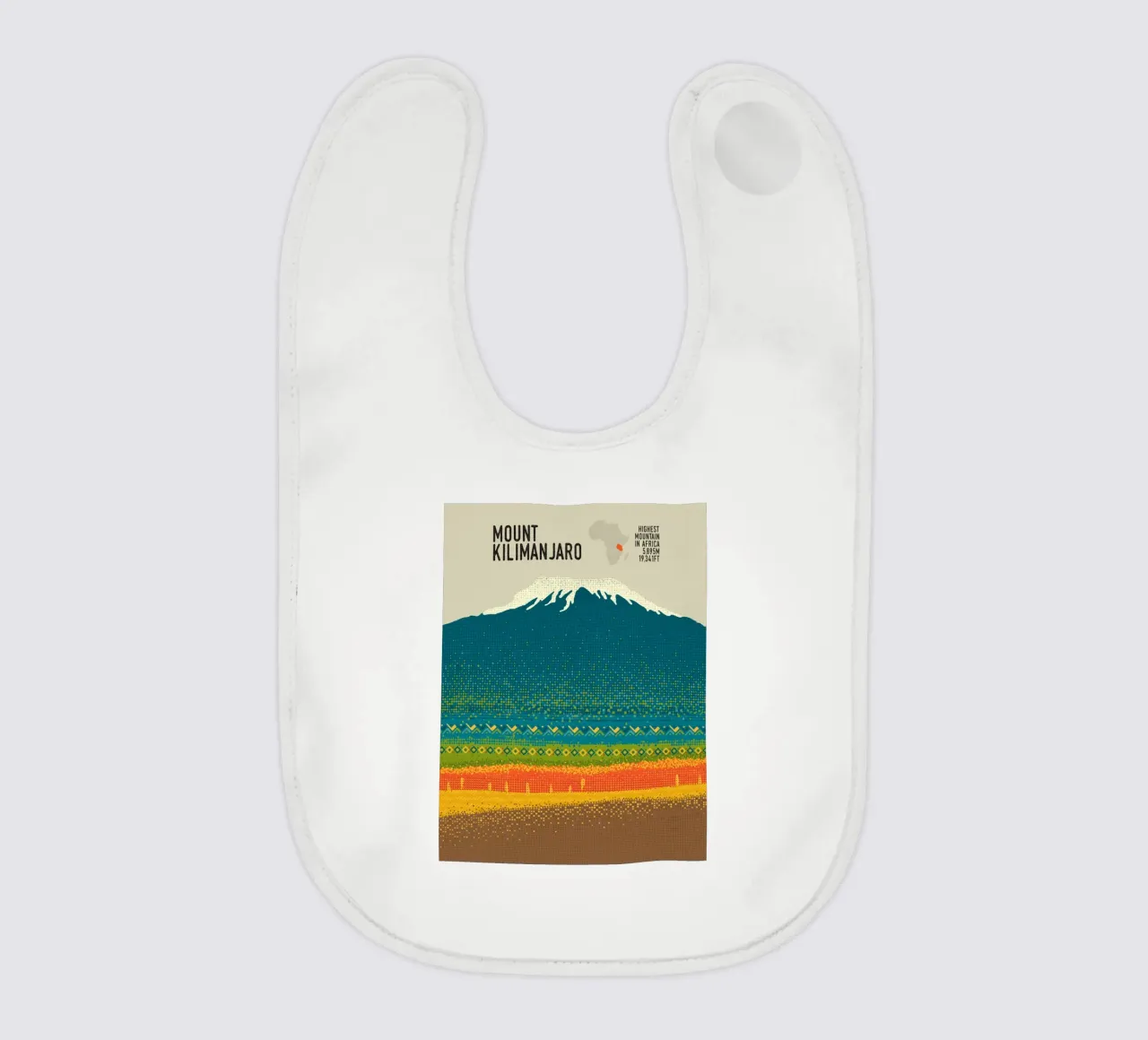 Monte Kilimangiaro bavaglino da The Printed Sparrow