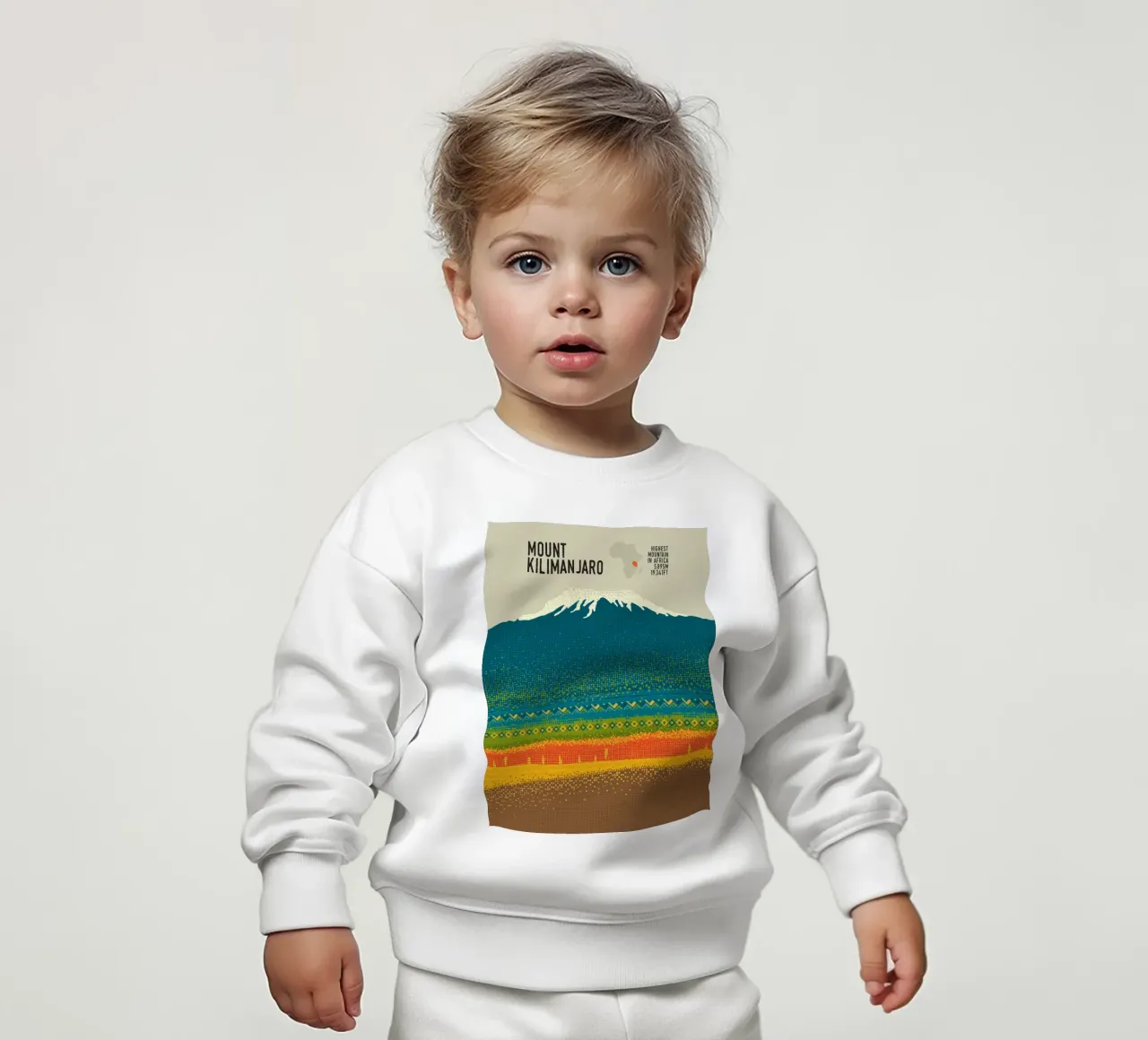 Monte Kilimangiaro felpa neonato da The Printed Sparrow