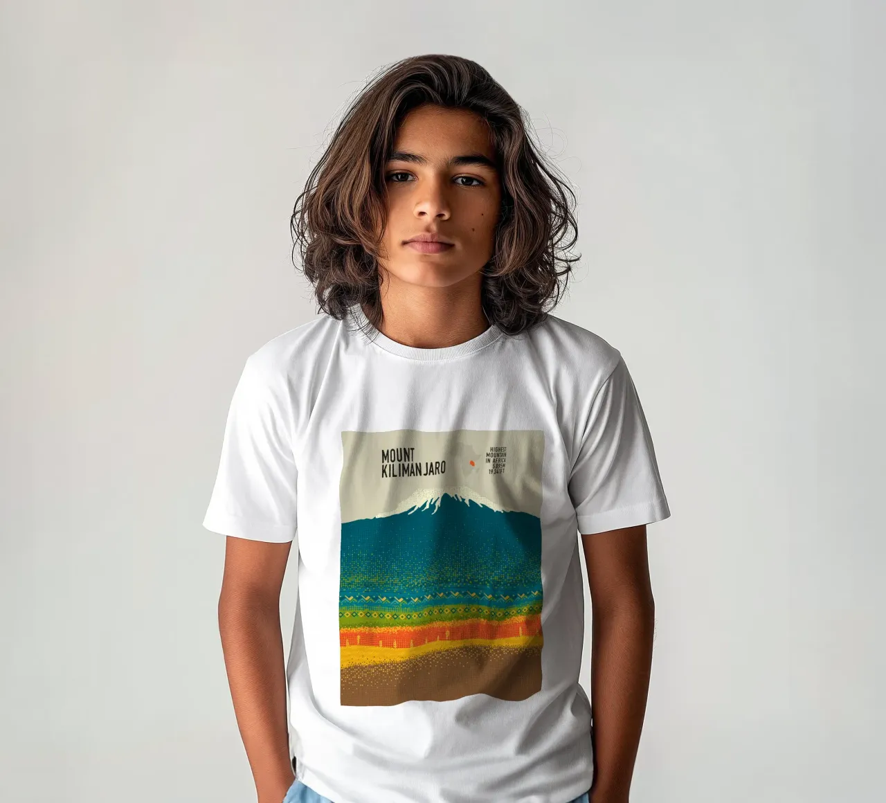 Monte Kilimangiaro t-shirt bambini da The Printed Sparrow