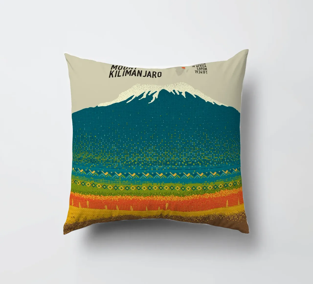 Monte Kilimangiaro cuscino da The Printed Sparrow