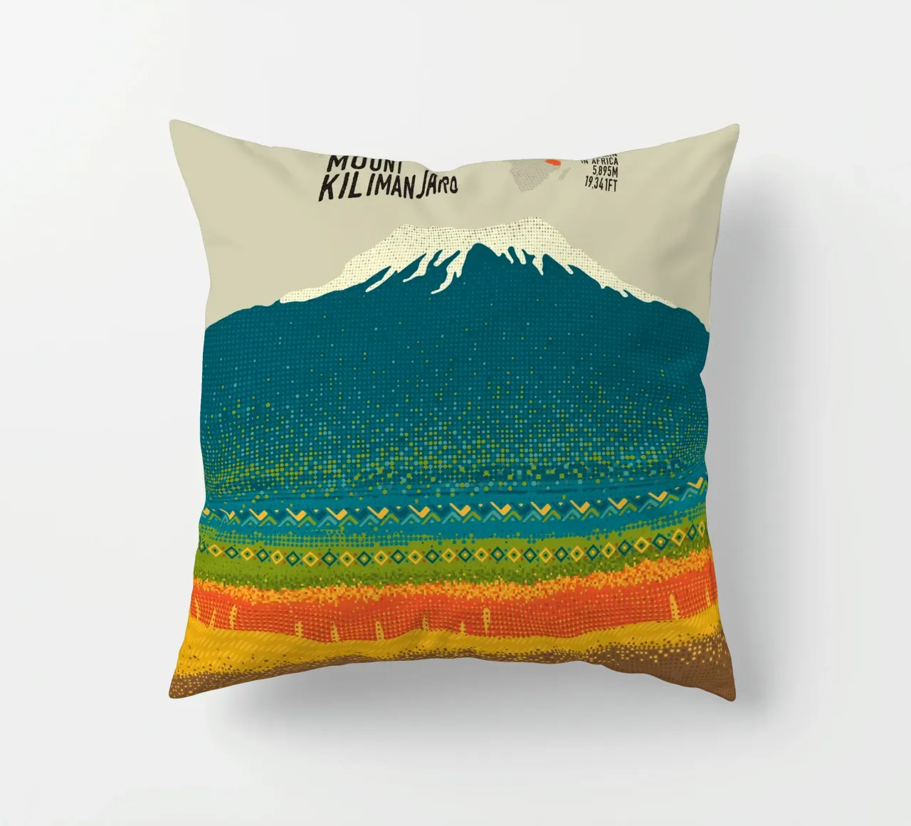 Monte Kilimangiaro cuscino da The Printed Sparrow