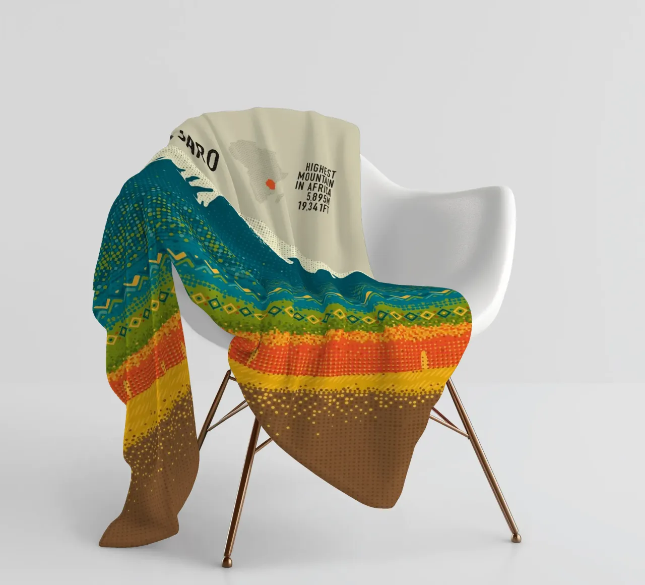 Monte Kilimangiaro coperta in pile da The Printed Sparrow