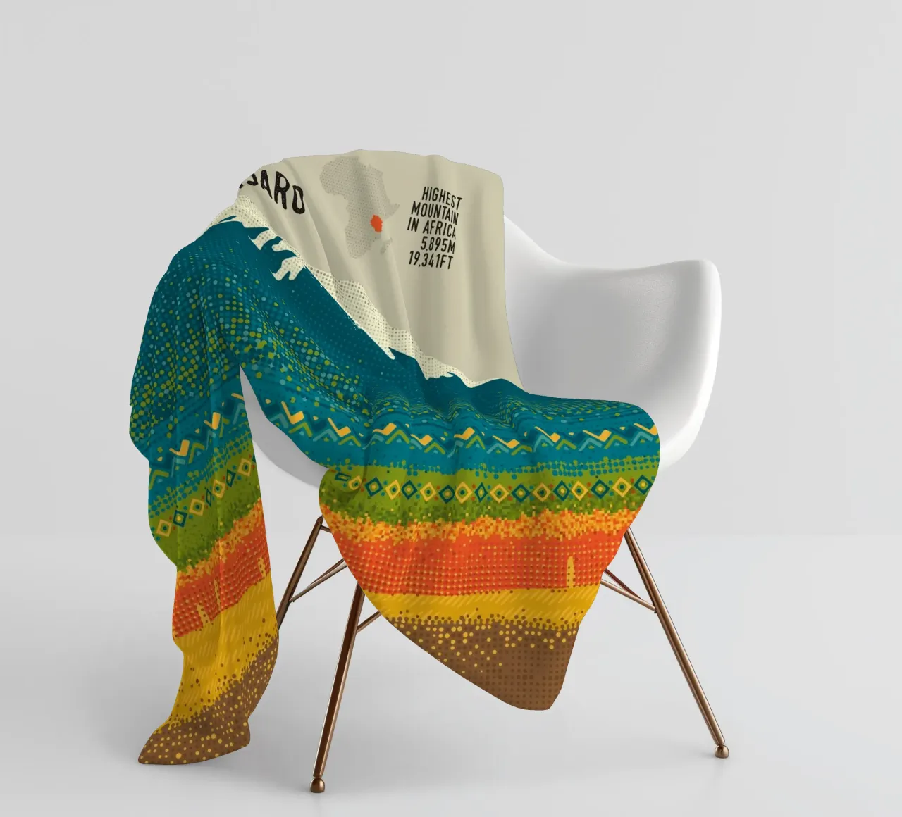 Monte Kilimangiaro coperta in pile da The Printed Sparrow