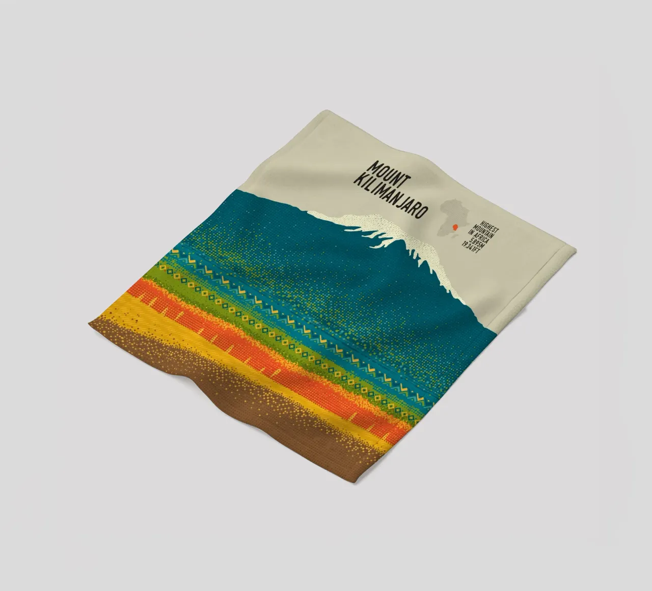 Monte Kilimangiaro coperta in pile da The Printed Sparrow