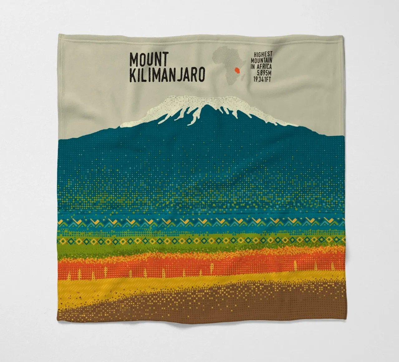 Monte Kilimangiaro coperta in pile da The Printed Sparrow