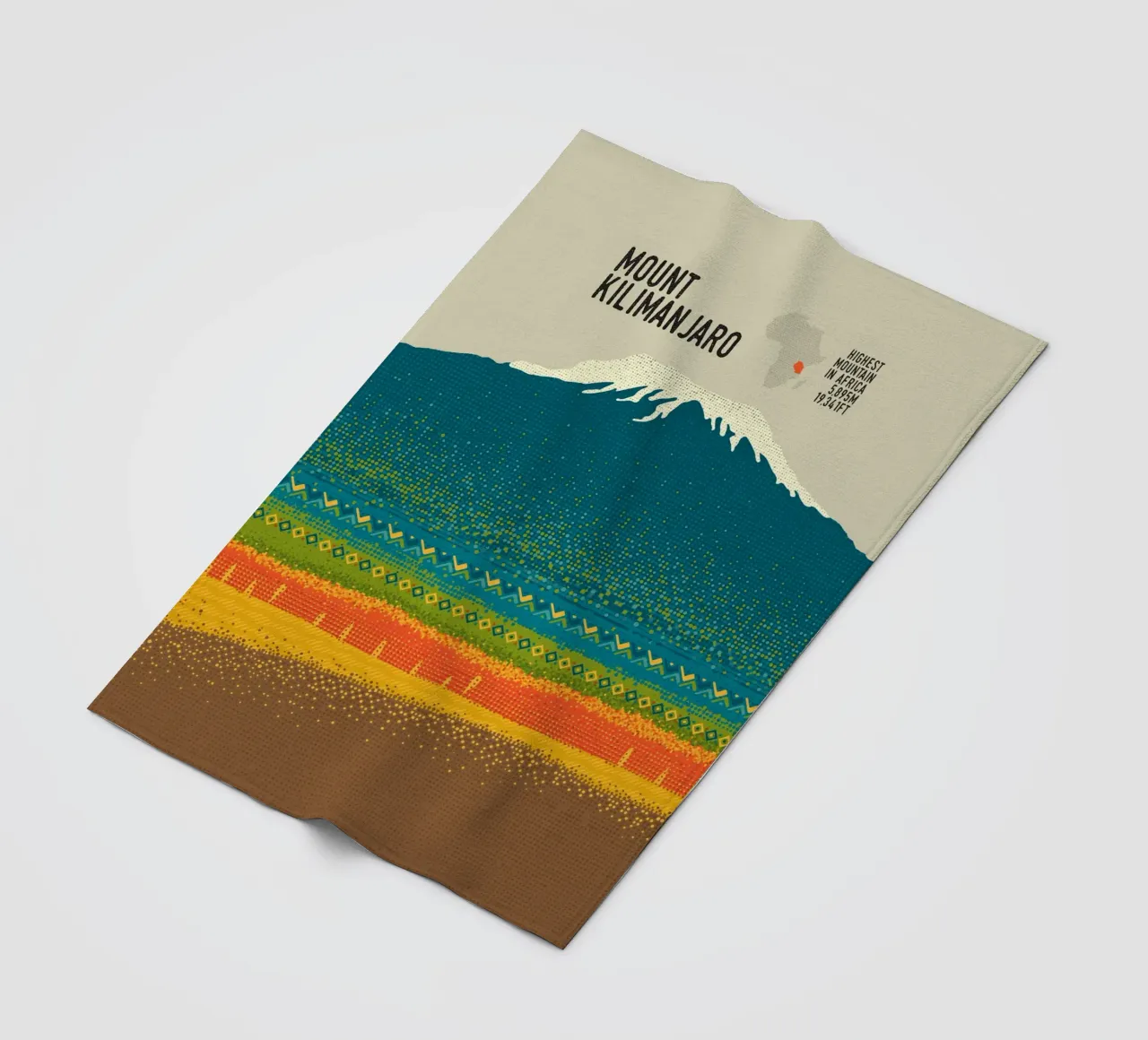 Monte Kilimangiaro coperta in pile da The Printed Sparrow