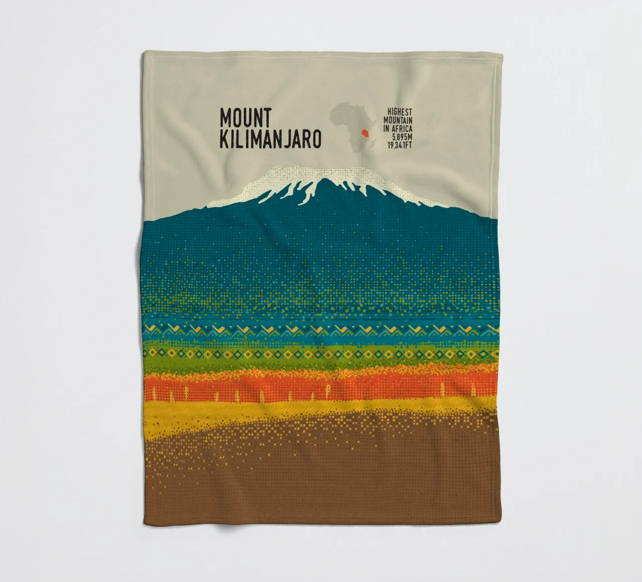 Monte Kilimangiaro coperta in pile da The Printed Sparrow