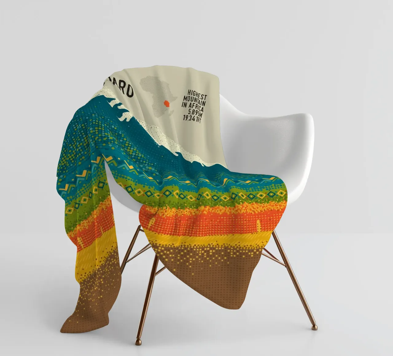 Monte Kilimangiaro coperta in pile da The Printed Sparrow