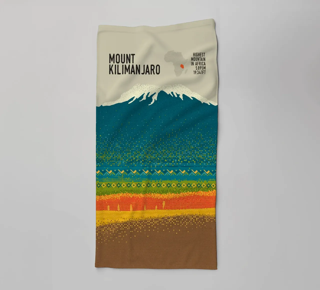 Mount Kilimanjaro towel by The Printed Sparrow