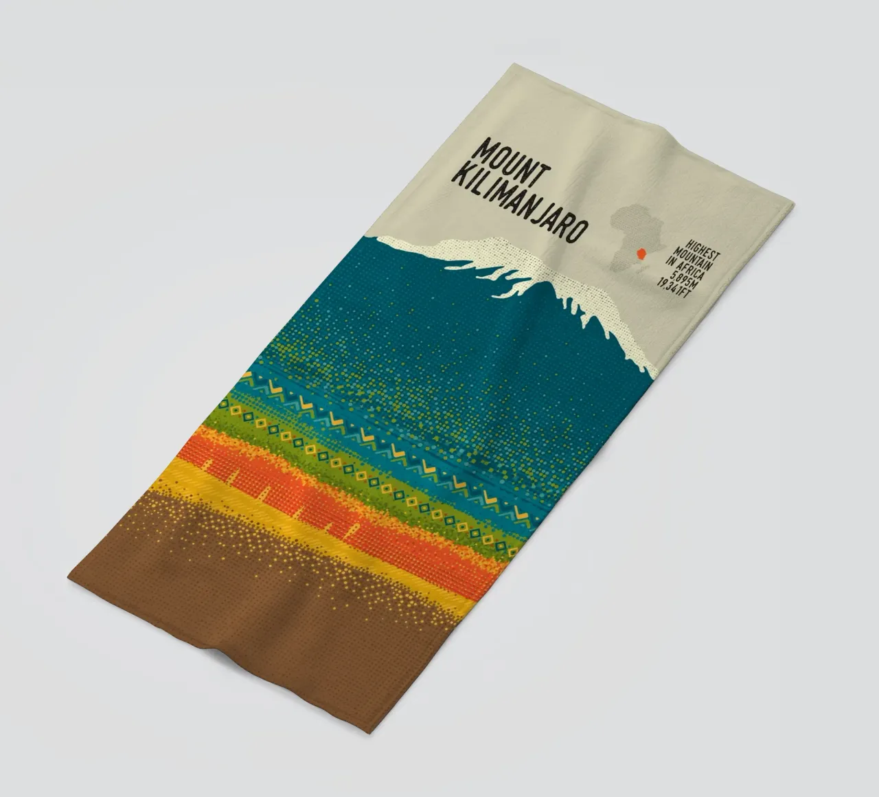 Monte Kilimangiaro telo mare da The Printed Sparrow
