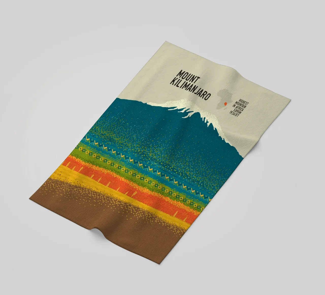Monte Kilimangiaro telo mare da The Printed Sparrow