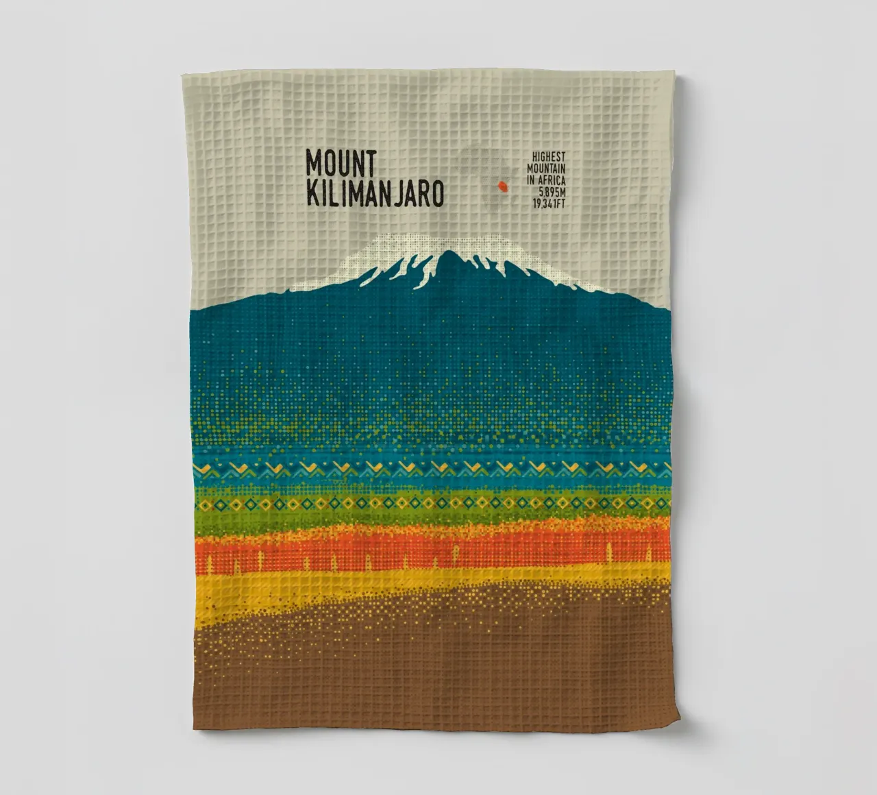 Monte Kilimangiaro canovaccio da cucina da The Printed Sparrow