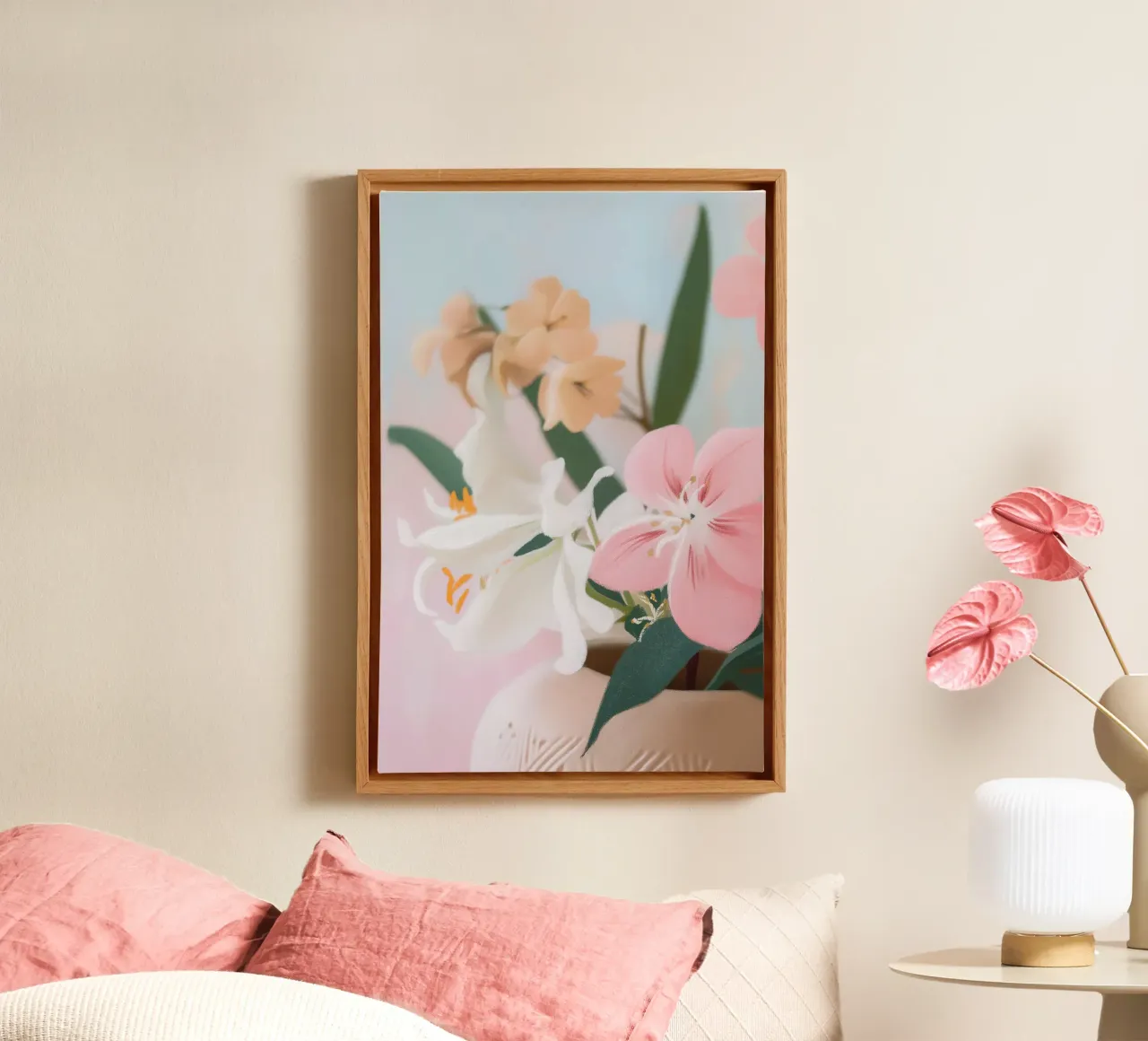 Fiori romantici amore tela con Cornice a cassetta da Carinaprint