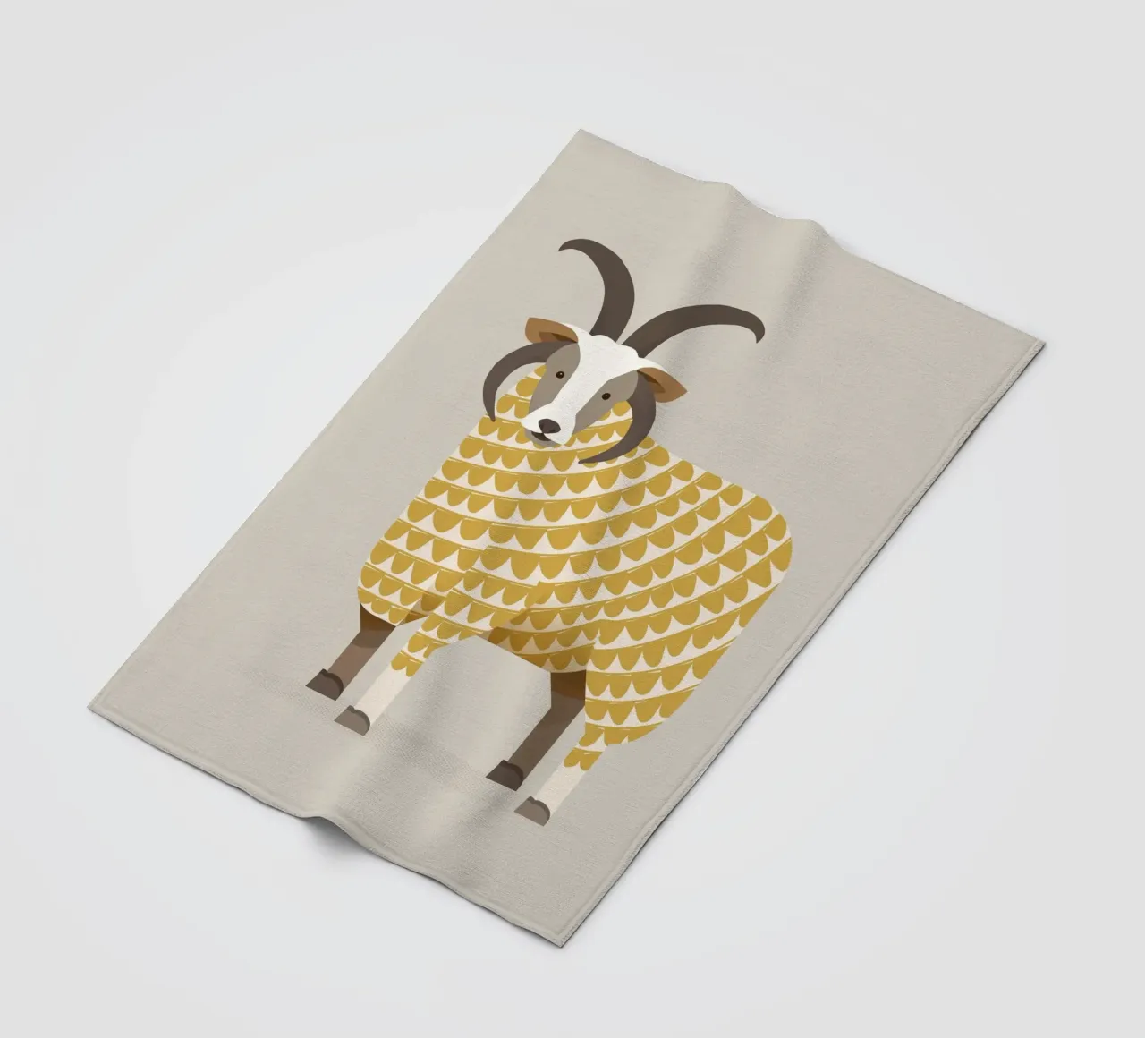 Whimsical Jacob Sheep fleece blanket by The Printed Sparrow