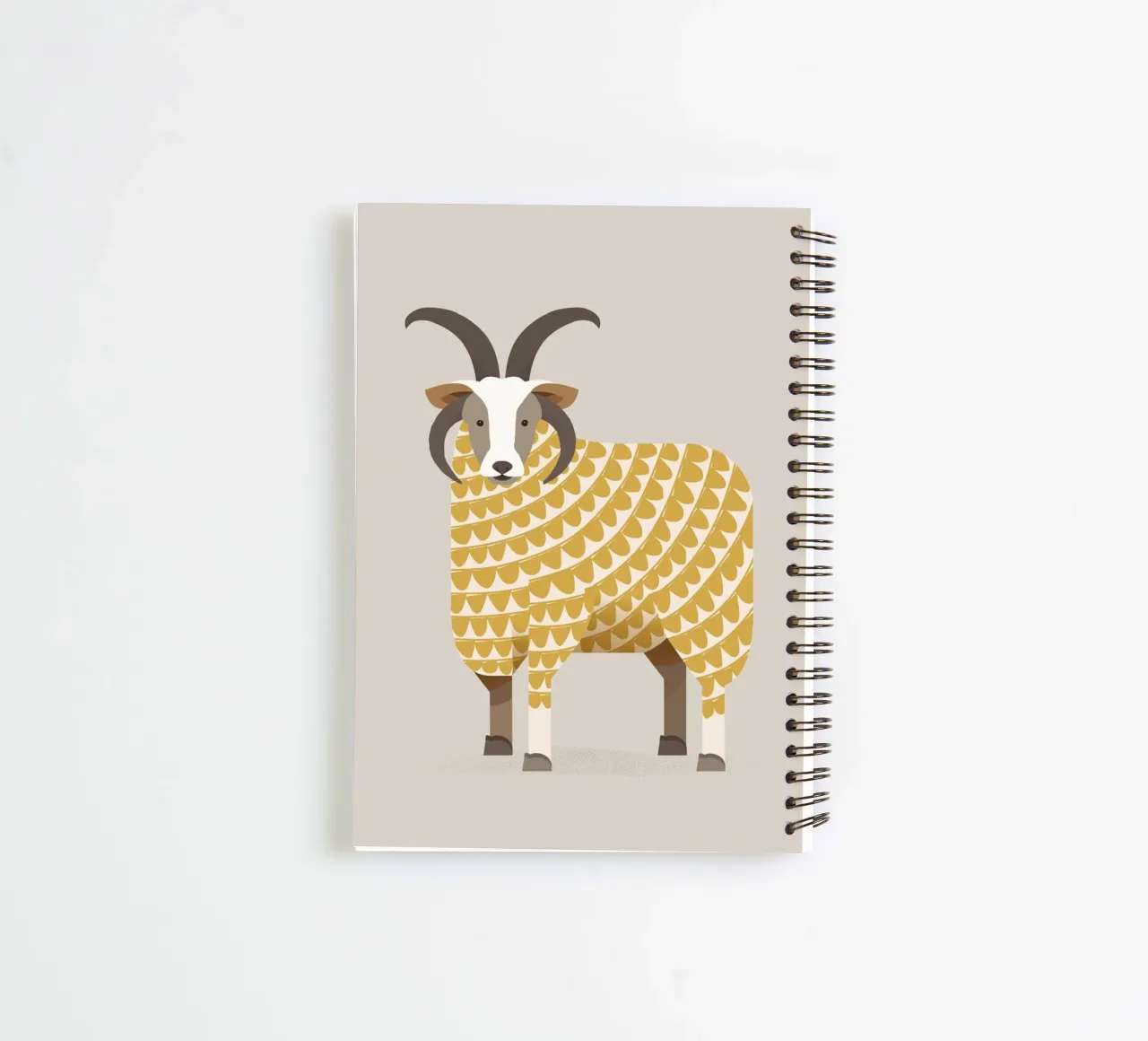 Whimsical Jacob Sheep spiral notebook by The Printed Sparrow