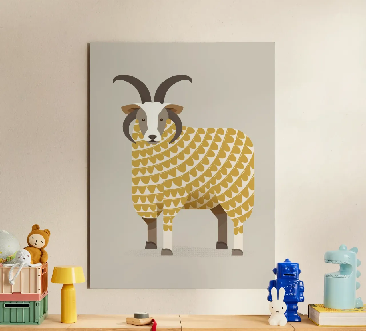 Whimsical Jacob Sheep forex plate by The Printed Sparrow