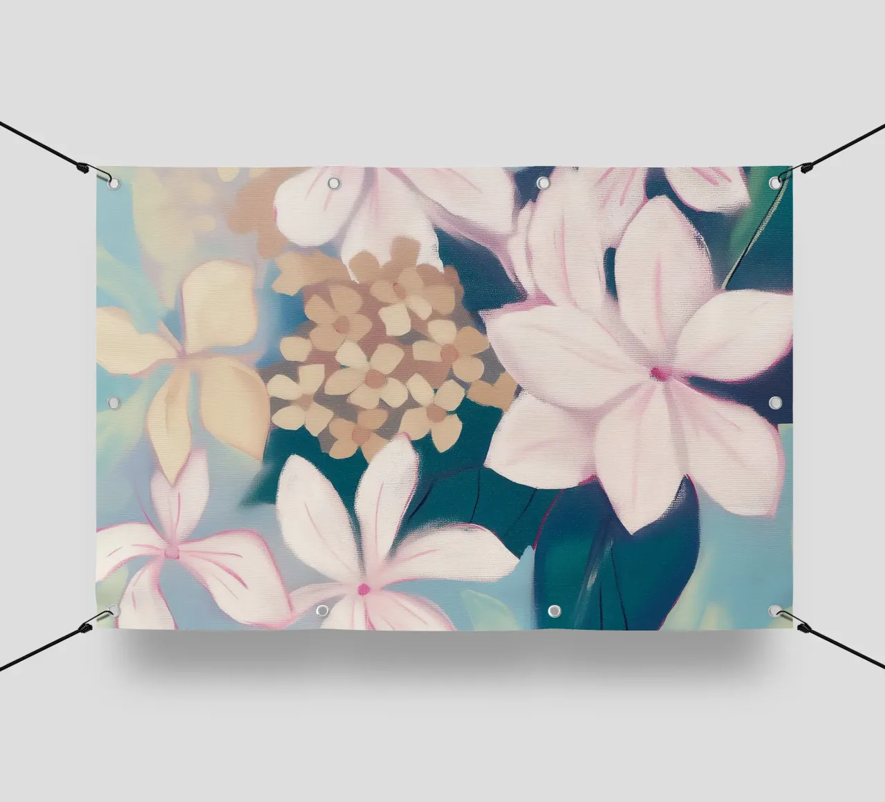 Visione delicata dei fiori telo in pvc da Carinaprint