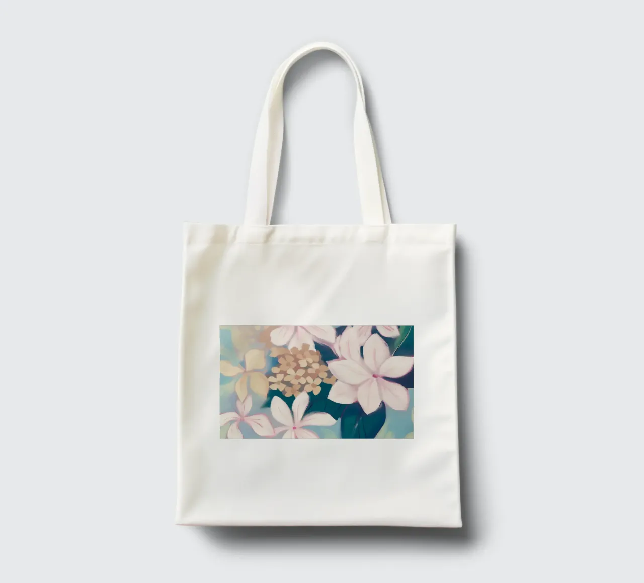 Visione delicata dei fiori borsa in juta da Carinaprint
