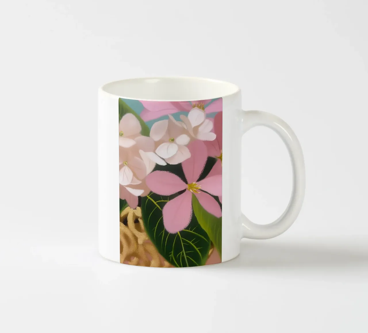 Magia floreale in oro pastello tazza in ceramica da Carinaprint