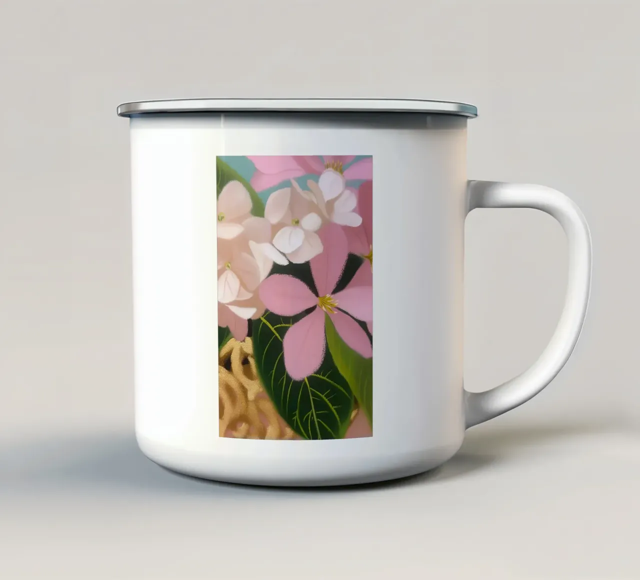 Magia floreale in oro pastello tazza in smalto da Carinaprint