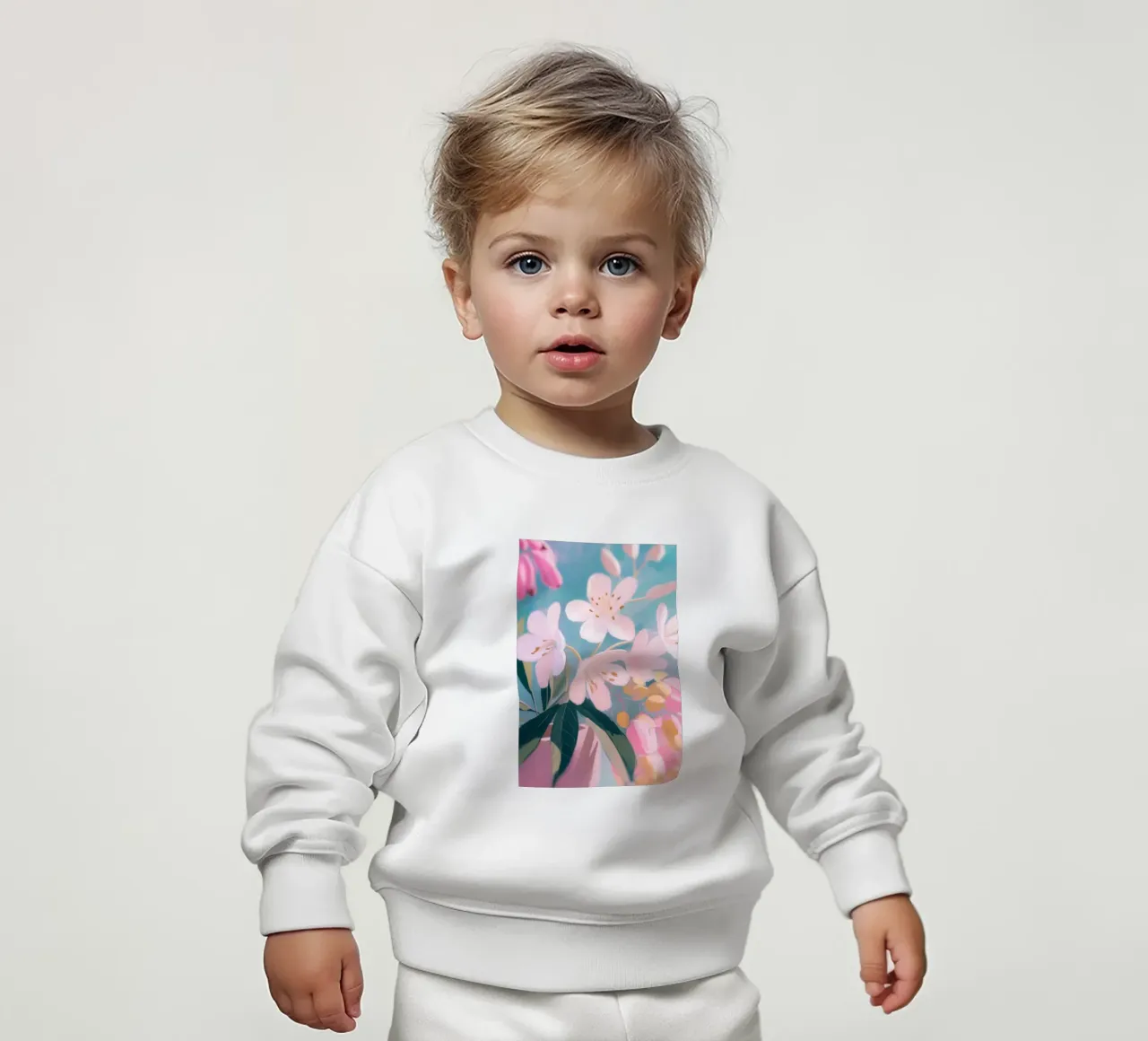 Fiori botanici pastello felpa neonato da Carinaprint