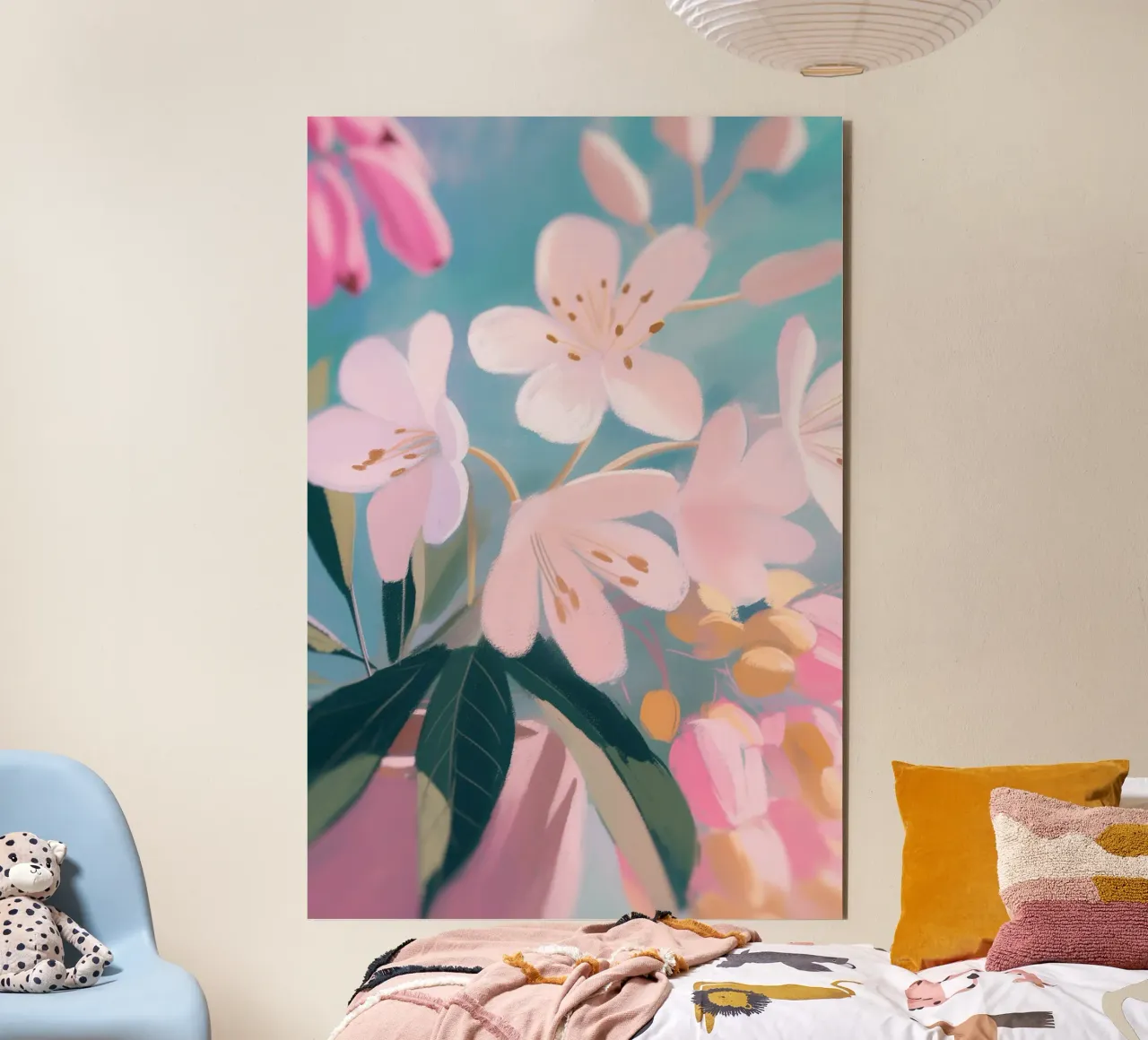 Fiori botanici pastello alluminio dibond da Carinaprint