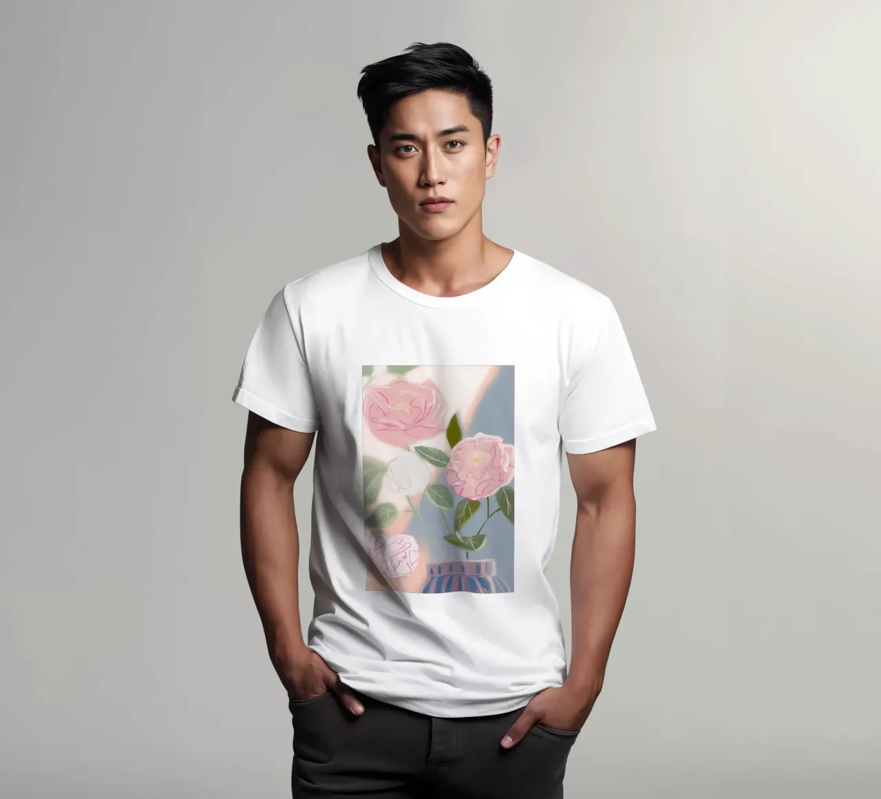 Delicata visione dei fiori rosa t-shirt da Carinaprint