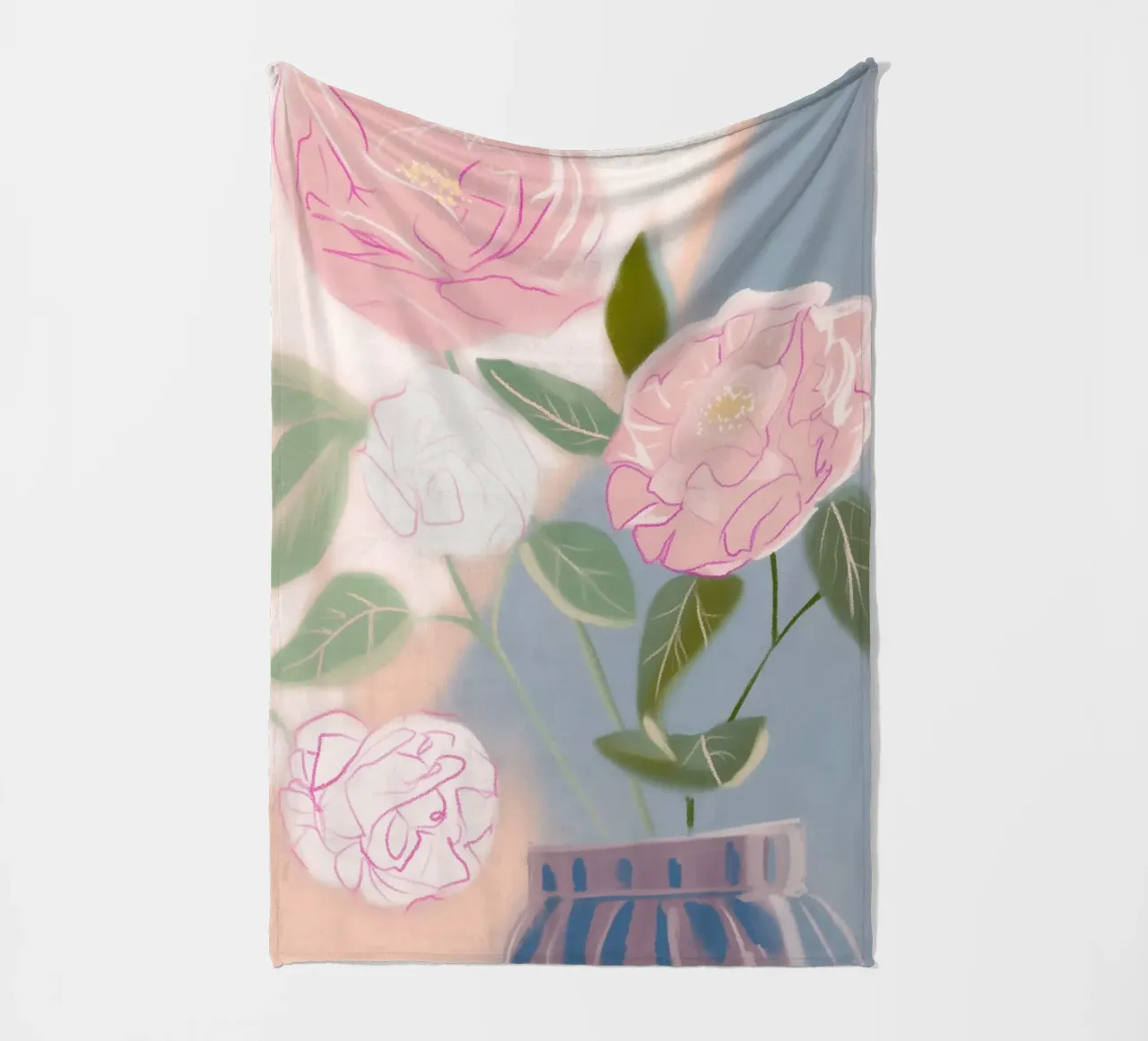 Delicata visione dei fiori rosa coperta in pile da Carinaprint