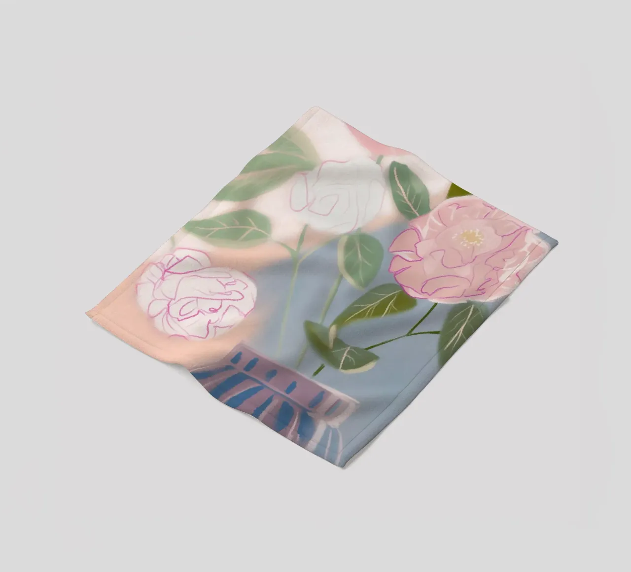 Delicata visione dei fiori rosa coperta in pile da Carinaprint