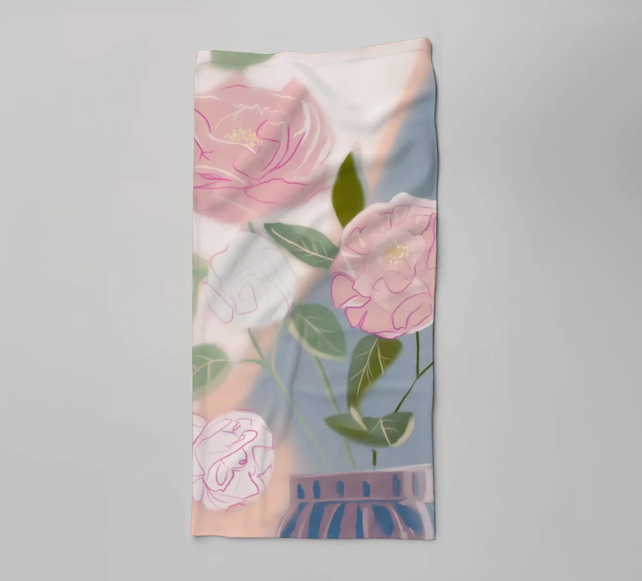 Delicata visione dei fiori rosa asciugamano da bagno da Carinaprint