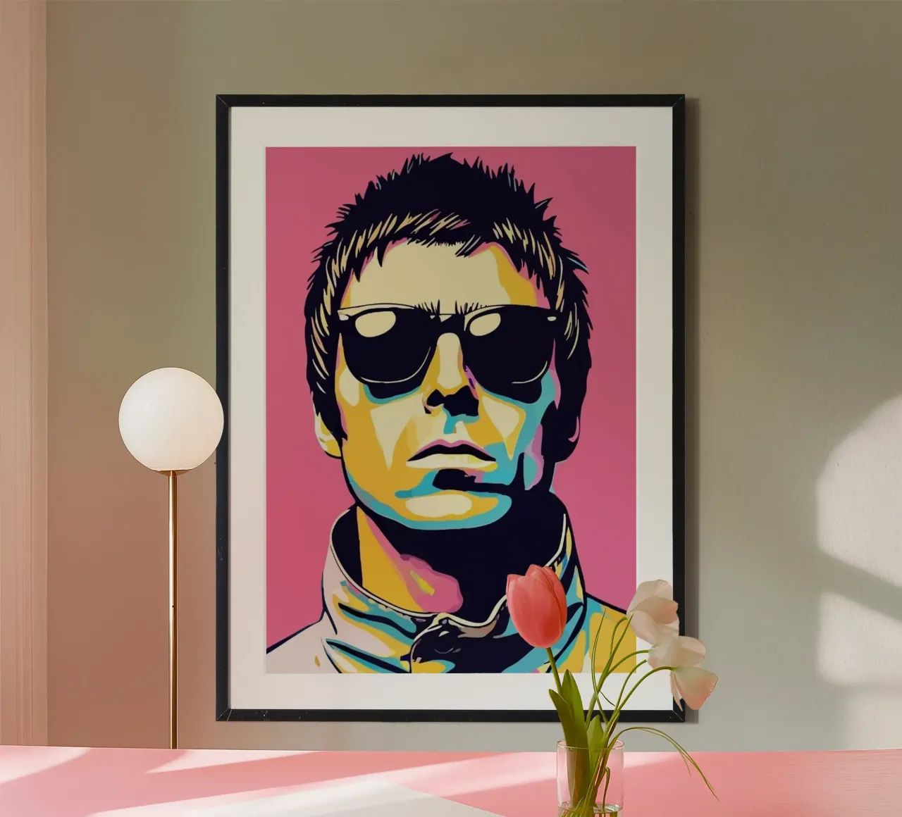 Oasis Band Musician poster con telaio in legno da avissta