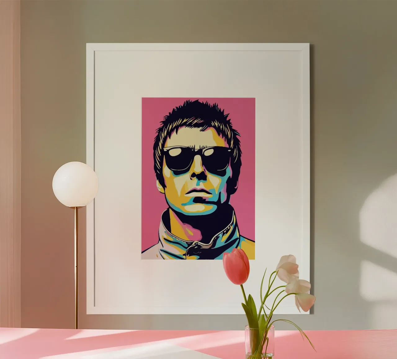 Oasis Band Musician poster con telaio in legno da avissta