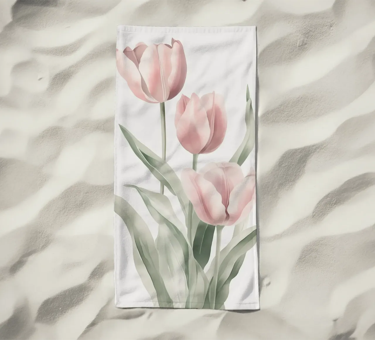 ispirazione tulipani rosa telo mare da Carinaprint