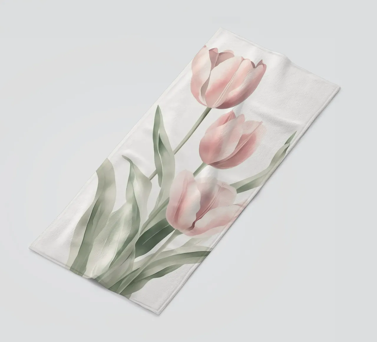 ispirazione tulipani rosa telo mare da Carinaprint