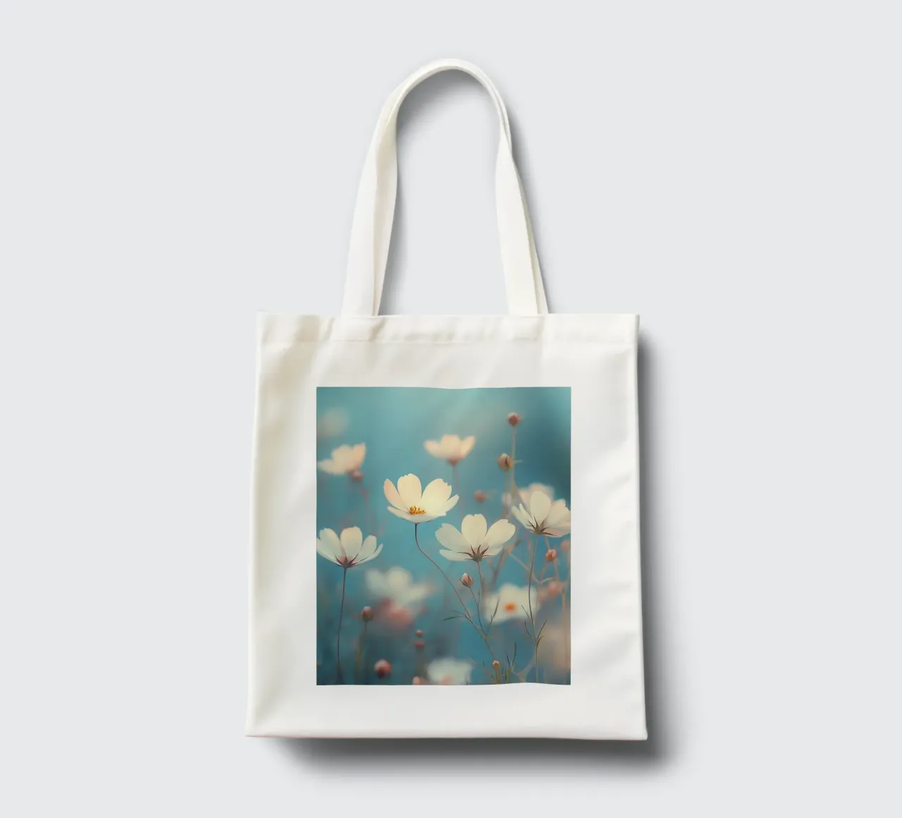 Romantic white flowers tote bag by Carinaprint