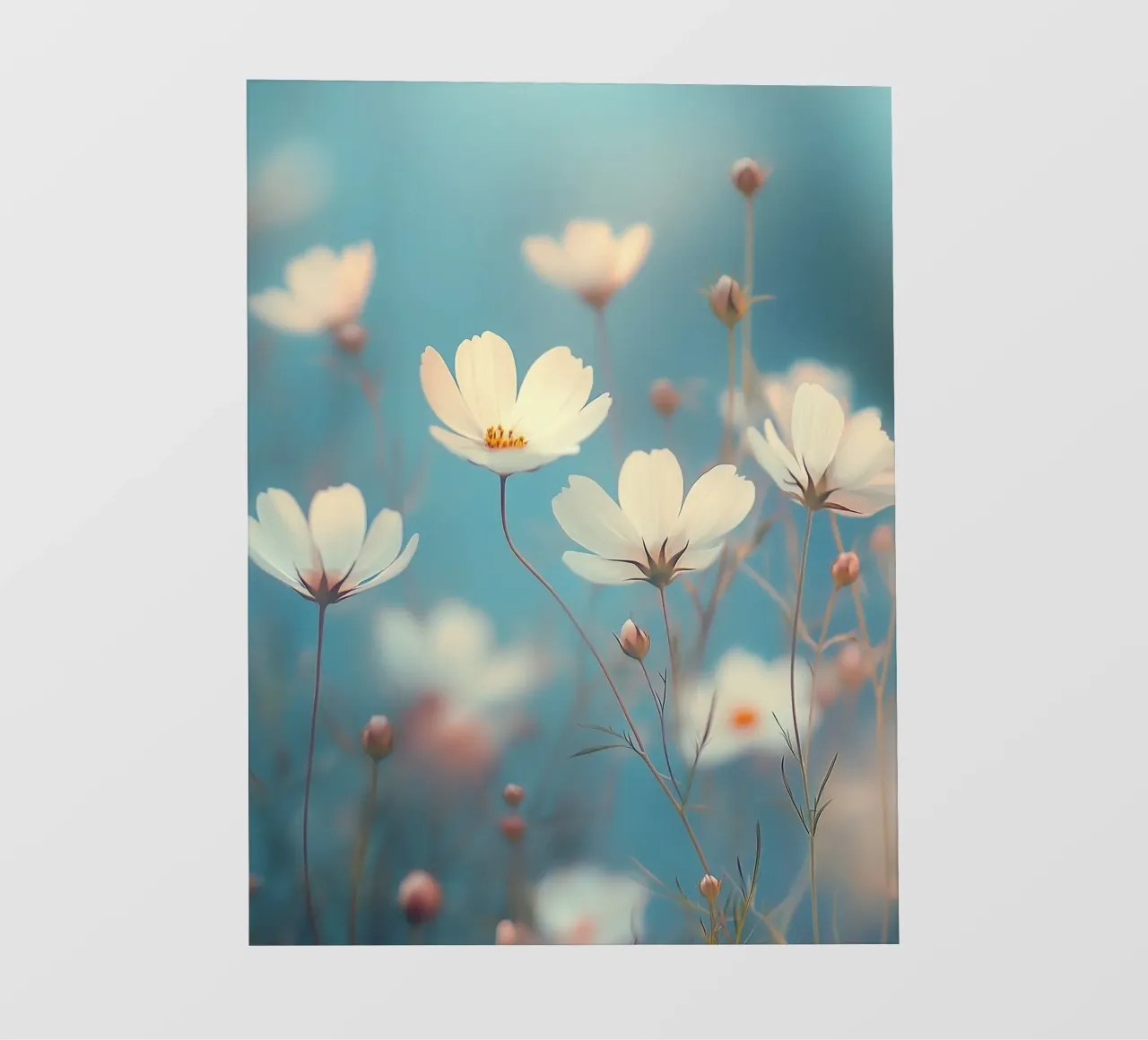 Romantici fiori bianchi telo in pvc da Carinaprint