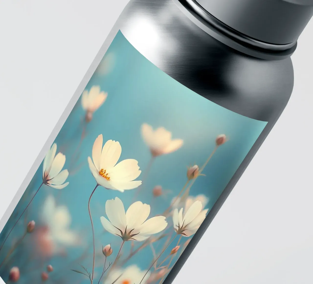 Weiße Blümchen Romantik Sticker von Carinaprint