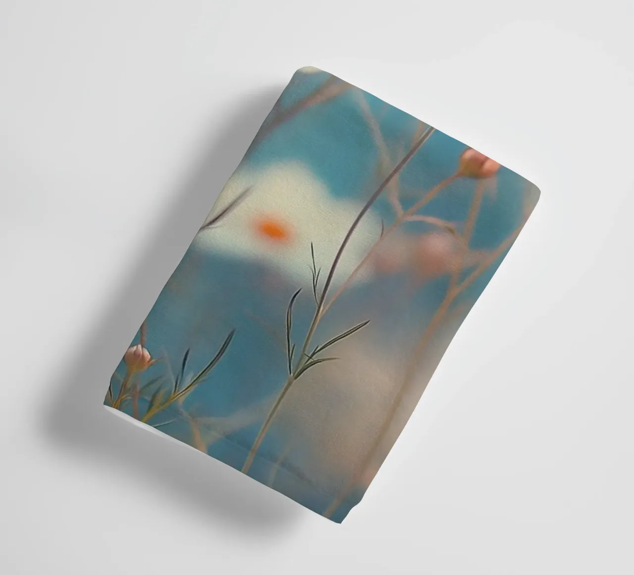 Romantic white flowers towel by Carinaprint