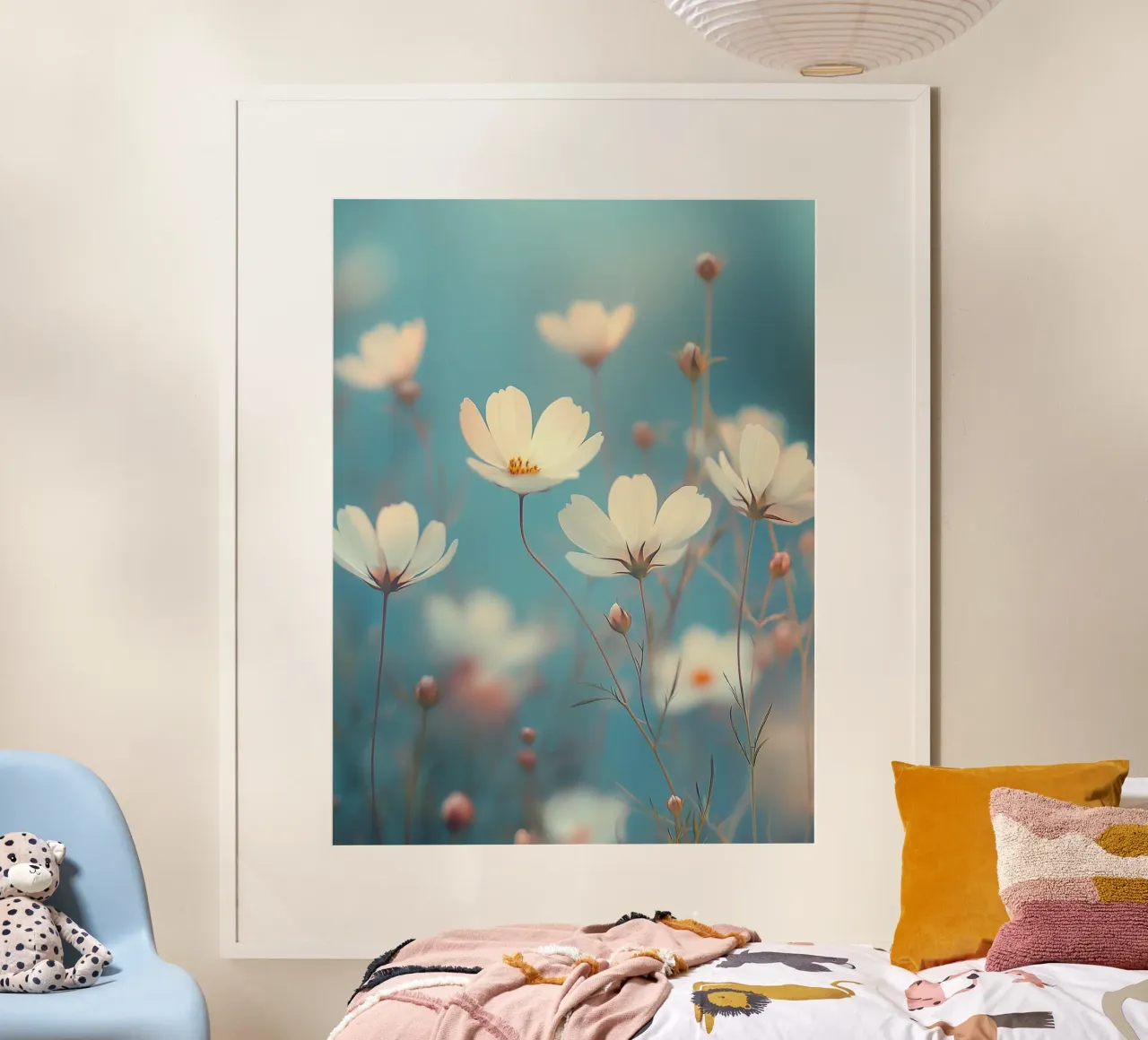 Romantische witte bloemen poster van Carinaprint