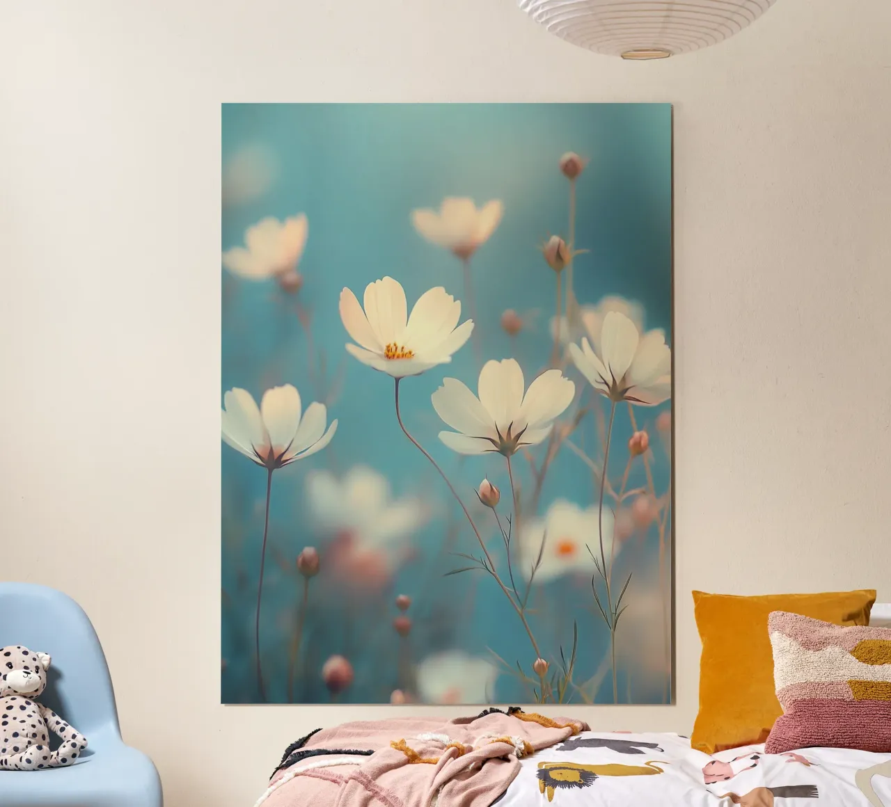 Romantische witte bloemen poster van Carinaprint