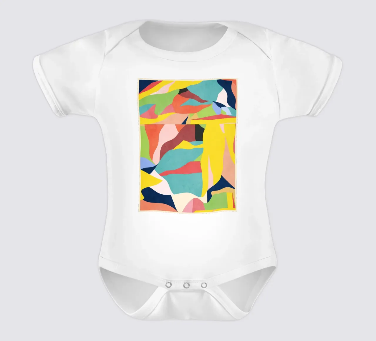 Kleurrijke abstracte kunst babyrompertje korte mouwen van ThingDesign