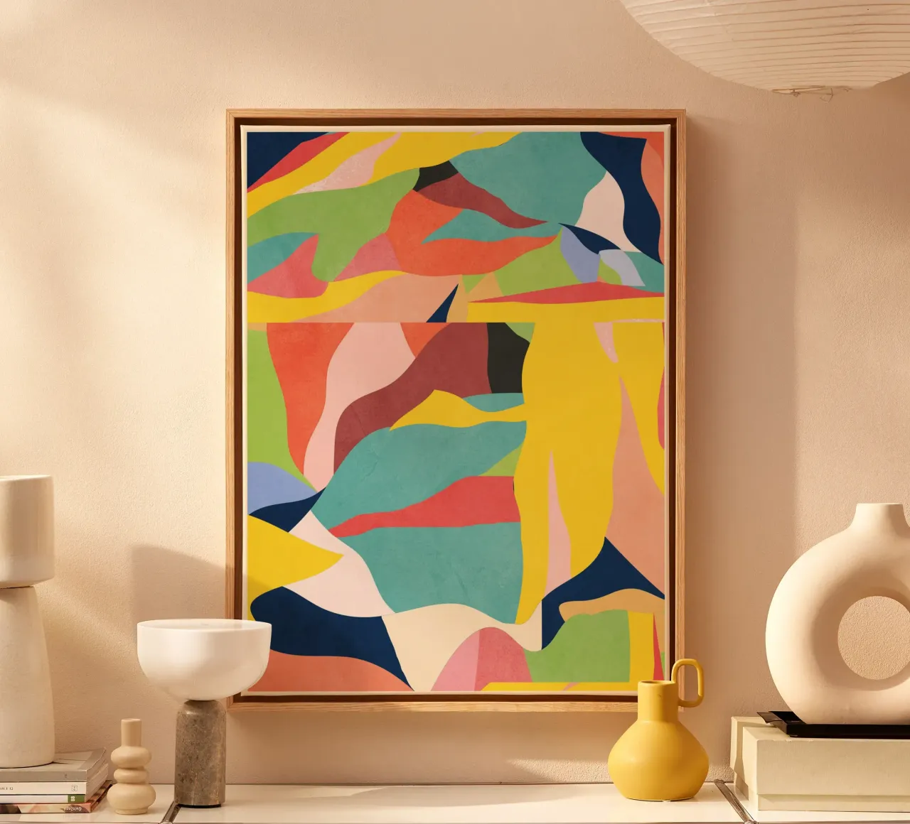Kleurrijke abstracte kunst canvas met Baklijst van ThingDesign
