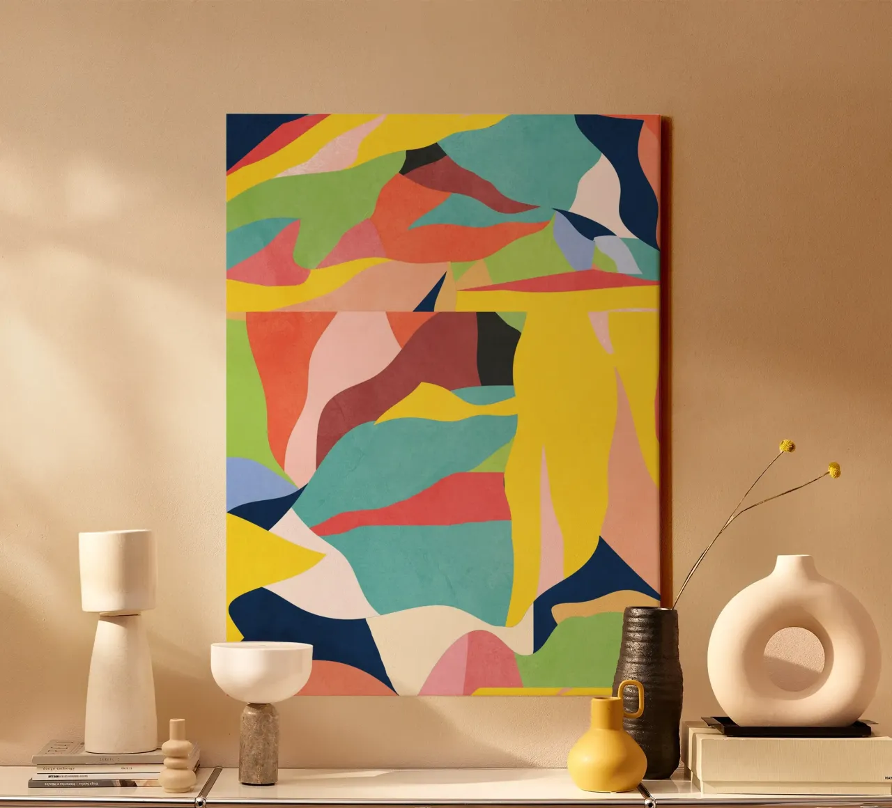 Kleurrijke abstracte kunst canvas met Baklijst van ThingDesign