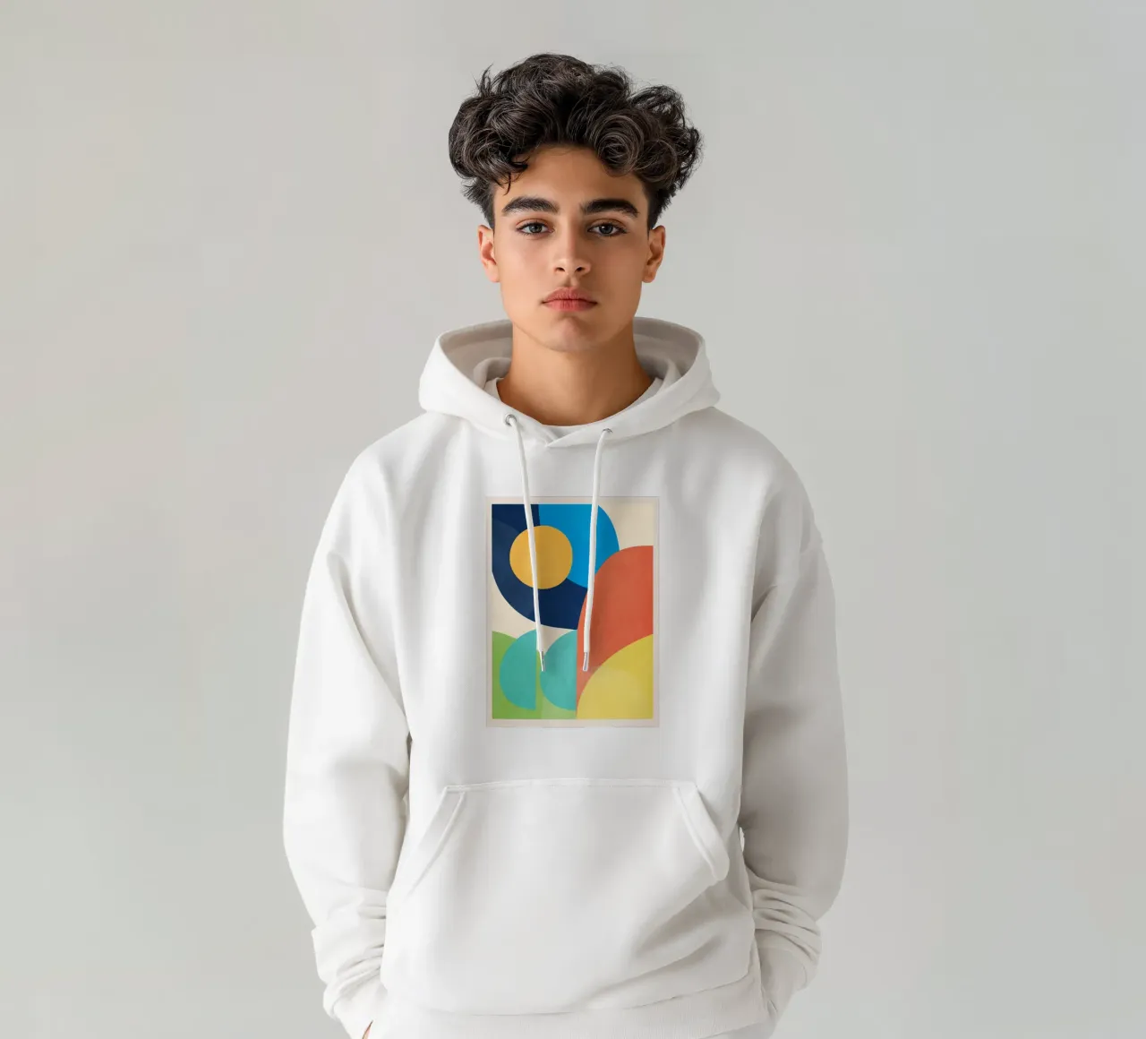 Forme colorate e minimali felpa con cappuccio da ThingDesign