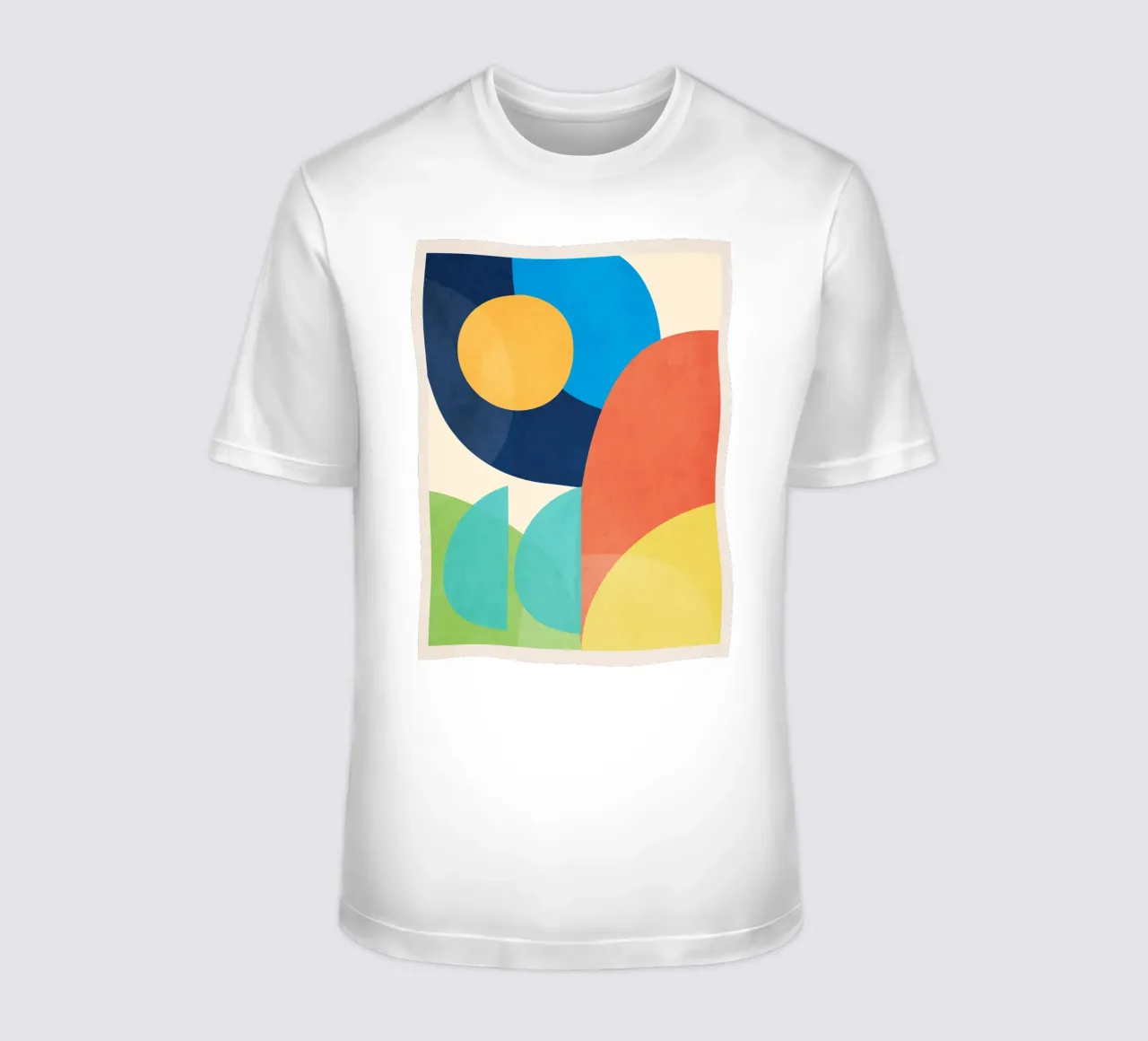 Kleurrijke minimale vormen t-shirt van ThingDesign