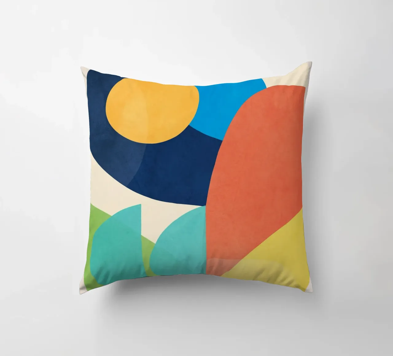 Colorful Minimal Shapes decorative cushion by ThingDesign