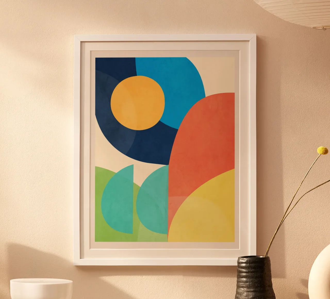 Forme colorate e minimali poster con telaio in alluminio da ThingDesign