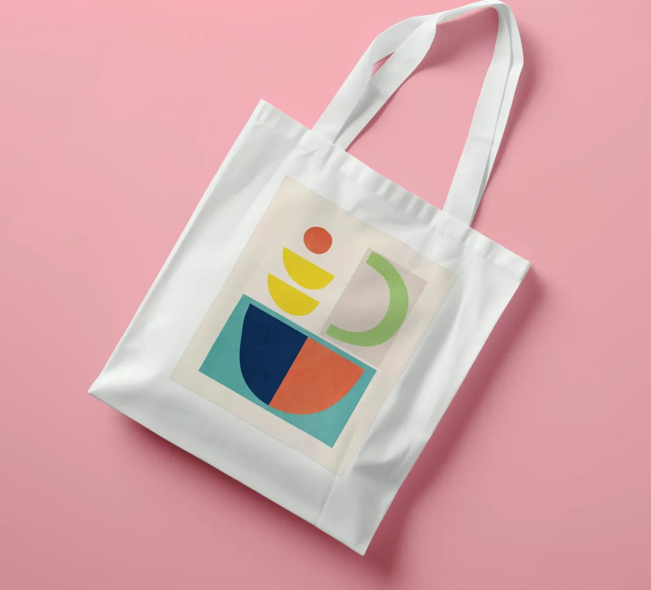 Forme minimali colorate 2 borsa in juta da ThingDesign